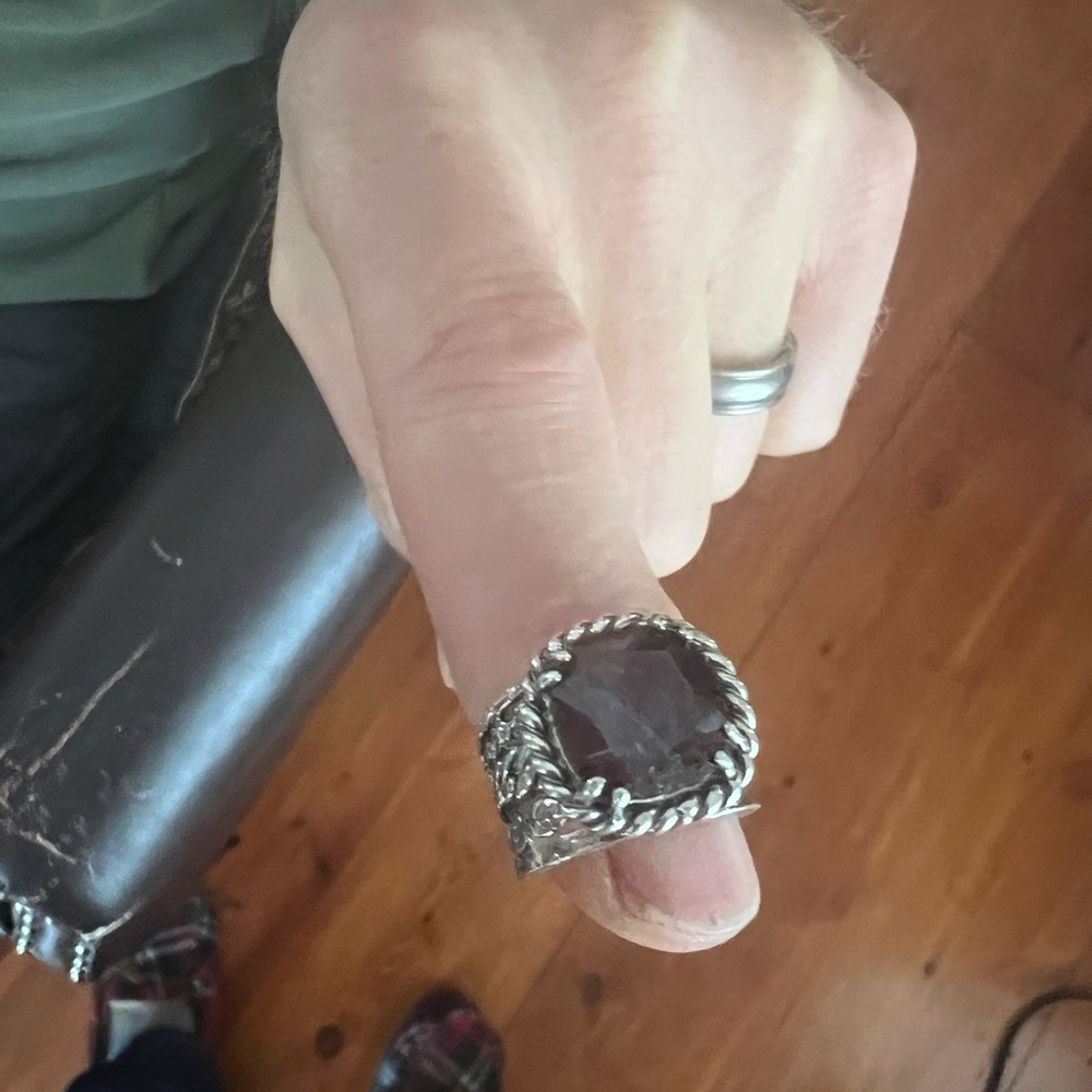 Women's ring red stone